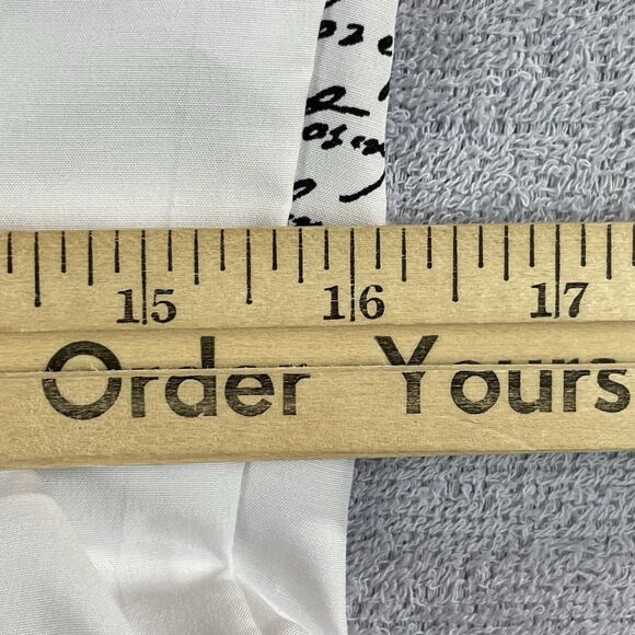 Spoon Jeans Long Sleeve Button Up Shirt Dress Women's Med White Black Script - Picture 13 of 16